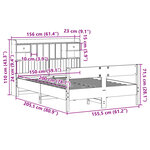 vidaXL Lit bibliothèque sans matelas 150x200 cm bois massif de pin