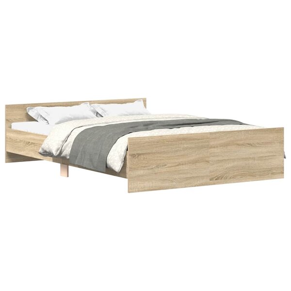 vidaXL Cadre de lit sans matelas chêne sonoma 135x190 cm