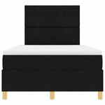 vidaXL Lit à ressort LED avec matelas Noir 120 x 200 cm tissu