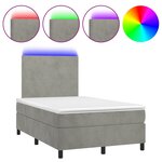 vidaXL Sommier à lattes de lit avec matelas LED gris clair 120x190 cm