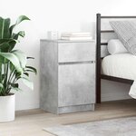 vidaXL Table de chevet gris béton 39x35x65 cm bois d’ingénierie