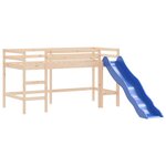 vidaXL Lit mezzanine enfants avec tour blanc/noir 80x200cm pin massif