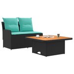 vidaXL Canapé de jardin avec accoudoirs et table relevable 2 Pièce