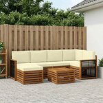 vidaXL Ensemble de canapé d'angle avec coussin 6 Pièces Naturel et Crème