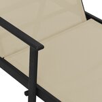 vidaXL Chaise longue acier et tissu textilène crème