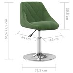 vidaXL Chaises pivotantes à manger lot de 6 Vert foncé Velours