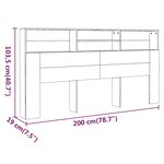 vidaXL Armoire de tête de lit Chêne marron 200x19x103 5 cm