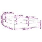 VidaXL Cadre de lit ottoman avec matelas gris foncé 200x200cm tissu
