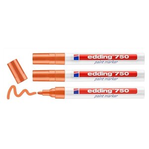 Marqueur Peinture 750 Orange Pointe Moyenne 2-4 mm x 3 EDDING