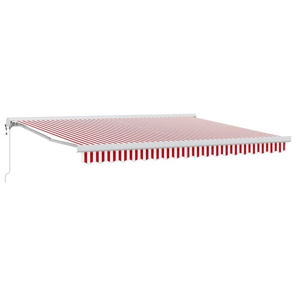 vidaXL Auvent Rétractable Rouge et Blanc 400 ×300 cm Tissu et Métal