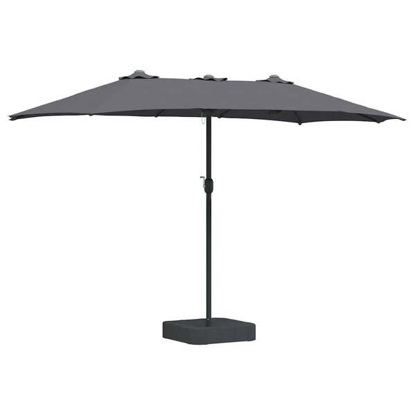 vidaXL Parasol de jardin Anthracite 385 x 209 x 244 cm tissu