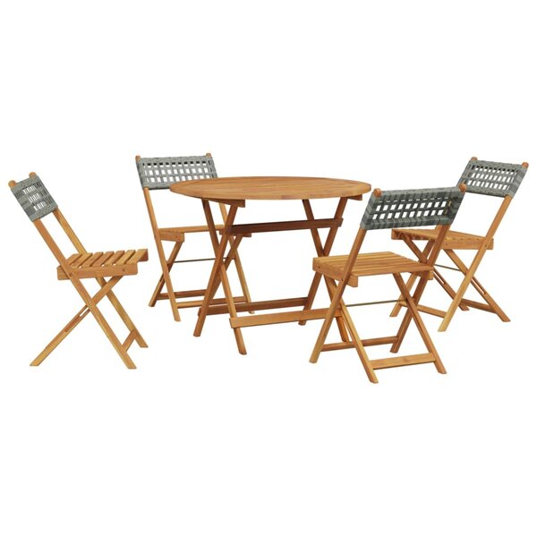 vidaXL Ensemble à manger de jardin 5 Pièces résine tressée et bois massif