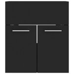 vidaXL Armoire d'évier avec lavabo intégré noir bois d'ingénierie