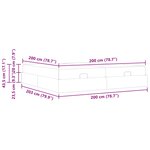 vidaXL Cadre de lit avec stockage Gris clair 200 x 200 cm tissu