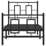 vidaXL Cadre de lit métal avec tête de lit/pied de lit noir 80x200 cm