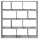 vidaXL Étagère cube murale 12 compartiments gris béton bois ingénierie
