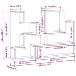 vidaXL Cube mural Chêne noir 96 x 12 x 64 cm Bois d'ingénierie