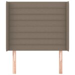vidaXL Tête de lit avec oreilles Taupe 93x16x118/128 cm Tissu
