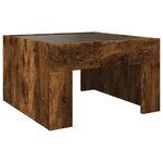 vidaXL Table basse avec LED infini chêne fumé 50x50x30 cm