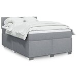 vidaXL Sommier à lattes de lit avec matelas Gris clair 140x190cm Tissu