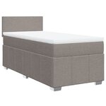 vidaXL Sommier à lattes de lit avec matelas Taupe 90x200 cm Tissu