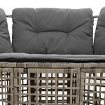 vidaXL Canapé de jardin et coussins et repose-pied en forme de L rotin