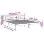 vidaXL Cadre de lit extra long sans matelas 200x220 cm bois massif pin