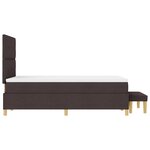 Lit à sommier box avec matelas et banc Marron foncé 120x200 cm en tissu