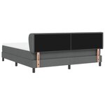 vidaXL Lit à ressorts avec matelas Gris foncé 180 x 200 cm tissu
