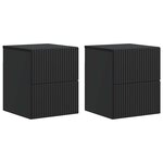 vidaXL Cabinet de chevet mural 2 Pièces Noir 33 x 34 5 x 40 cm