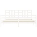 vidaXL Cadre de lit avec tête de lit blanc 200x200 cm bois massif