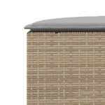 vidaXL Repose-pieds de jardin avec coussin beige résine tressée