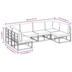 vidaXL Ensemble de canapé de jardin 6 Pièces Noir 283 x 141.5 x 71 cm