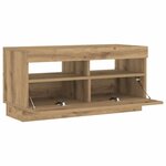 vidaXL Meuble TV avec lumières LED chêne artisanal bois d'ingénierie