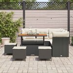 vidaXL Ensemble de canapé de jardin 9 Pièces Noir polyrotin