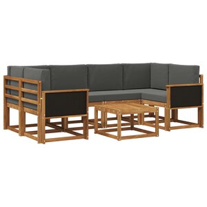 vidaXL Ensemble de canapés d'extérieur 5 Pièces Naturel et Anthracite