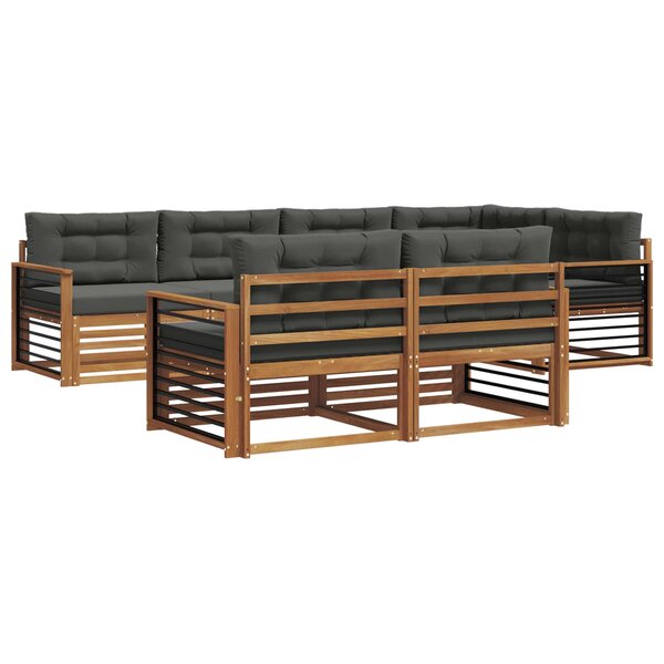 vidaXL Ensemble de canapés d'extérieur 7 pc Naturel et Anthracite