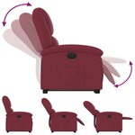 vidaXL Fauteuil inclinable électrique rouge bordeaux tissu