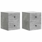vidaXL Cabinet de chevet mural 2 pièces Gris béton 33 x 34 5 x 40 cm