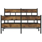 vidaXL Cadre de lit en métal sans matelas chêne fumé 160x200 cm
