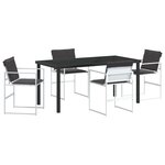 vidaXL Ensemble de salle à manger de jardin 5 pièces avec coussins en Textilène blanc et acier