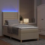 vidaXL Lit à ressorts avec matelas Crème 100 x 200 cm tissu