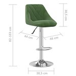 vidaXL Tabouret de bar Vert foncé Velours