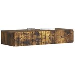 vidaXL Table d'appoint murale Chêne fumé 87 5 x 34 5 x 17 cm