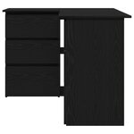 Bureau d'angle noir en chêne vidaXL  145x100x76 cm  fait de bois d'ingénierie