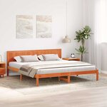 vidaXL Cadre de lit Marron 200 x 200 cm Bois de pin massif