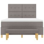 vidaXL Lit à ressorts avec matelas Taupe 140 x 190 cm tissu