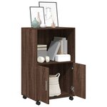 vidaXL Armoire à roulettes chêne marron 55x40x91 cm bois d'ingénierie