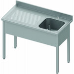 Plonge inox professionnelle egouttoir droite ou gauche - gamme 600 - stalgast - soudéeinox700x600 700x600x900mm