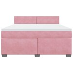 vidaXL Sommier à lattes de lit avec matelas Rose 180x200 cm Velours
